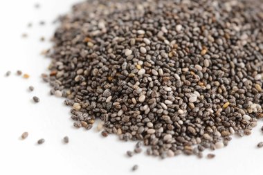 Siyah chia tohum yığını