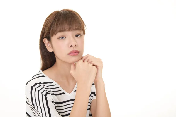 Mujer Con Una Mirada Incómoda —  Fotos de Stock