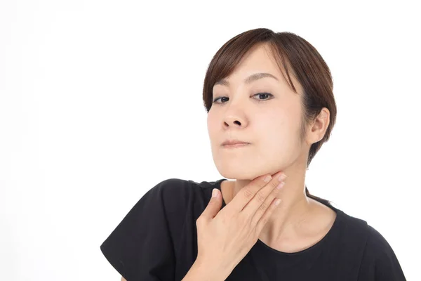 Woman Who Takes Care Her Face — Stock Photo, Image