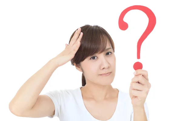 Woman Question Mark — Stock Photo, Image