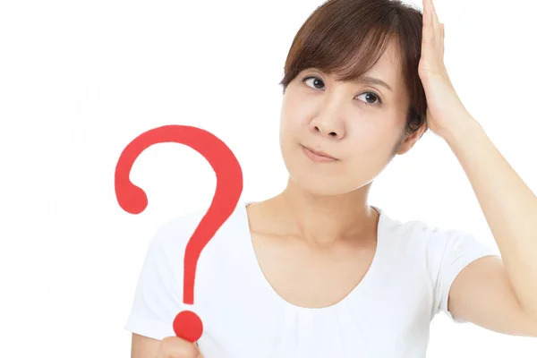 Woman Question Mark — Stock Photo, Image