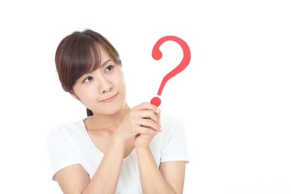 Woman Question Mark — Stock Photo, Image