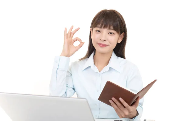 Business Woman Hand Sign — Stock Photo, Image