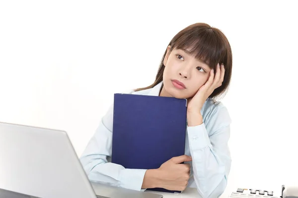 Mulher Negócios Que Está Cansada Stress — Fotografia de Stock