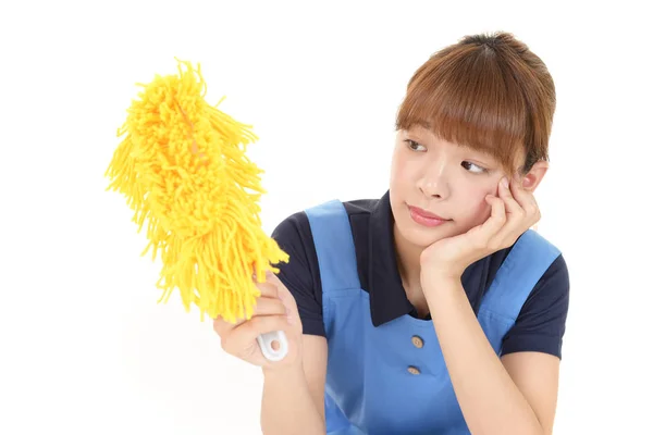 Asian Housewife Feeling Tired Stressed — Stock Photo, Image