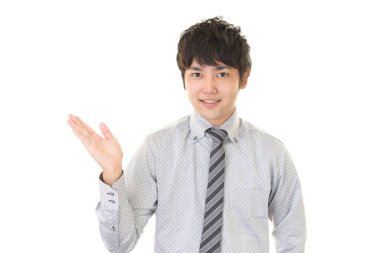 İş adamı yolu gösterir.