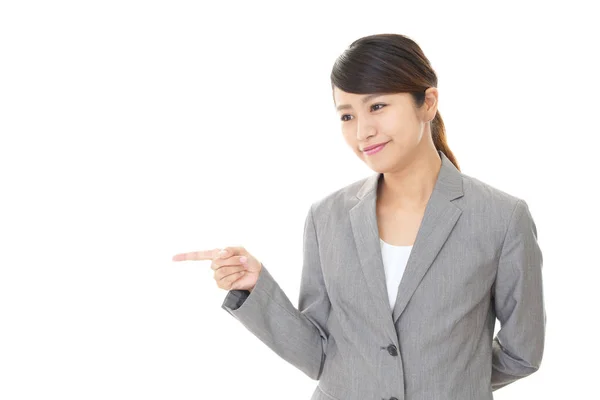 Asian Business Woman Pointing — Stock Photo, Image