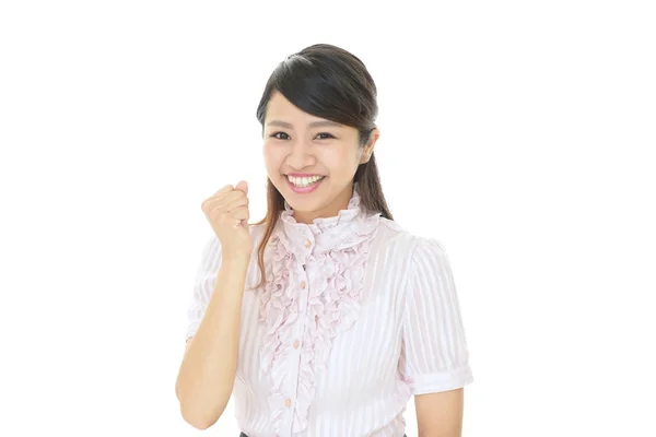 Young Woman Who Poses Happily — Stock Photo, Image