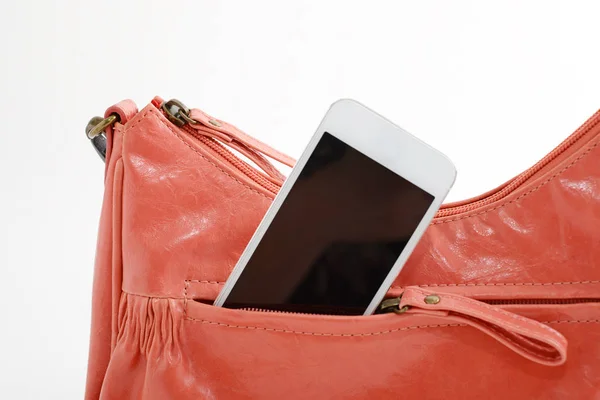 Stylish Bag Smart Phone — Stock Photo, Image