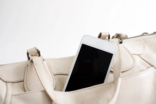 Stylish Bag Smart Phone — Stock Photo, Image