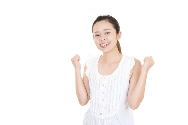 Young Woman Who Poses Happily — Stock Photo, Image