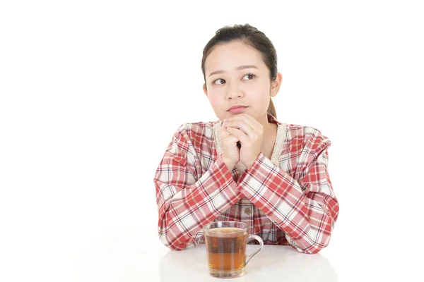 Deprimido Asiático Joven Mujer — Foto de Stock