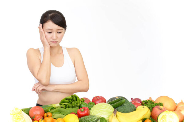 Asian young woman on diet