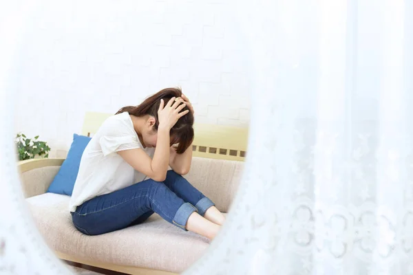 Asiatico Donna Depressione — Foto Stock