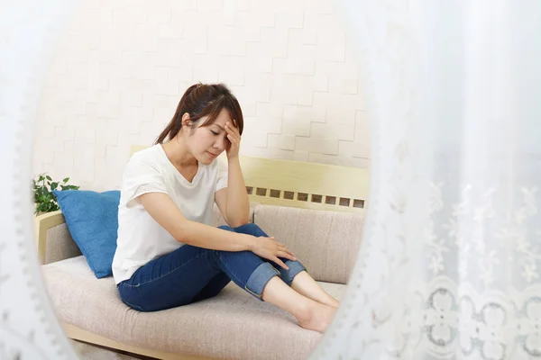 Asian Woman Depression — Stock Photo, Image