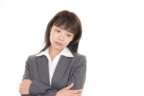 Asian Business Woman Feeling Tired Stressed — Stock Photo, Image