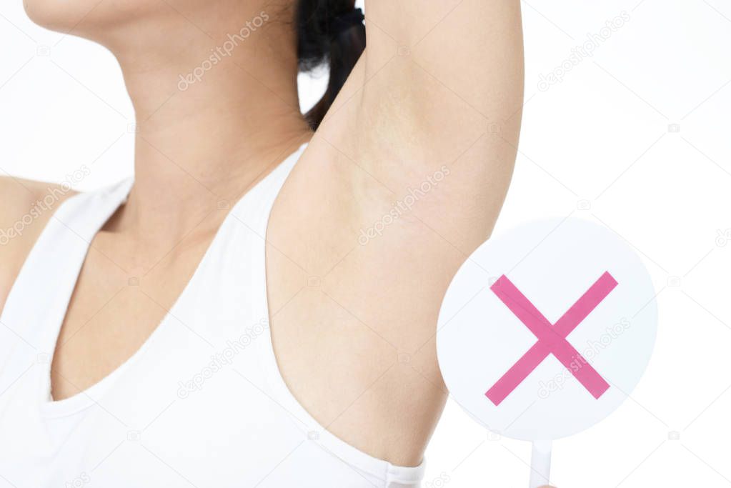 Woman having sweating problem