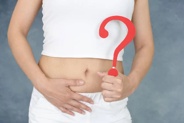 Mulher Com Ponto Interrogação — Fotografia de Stock