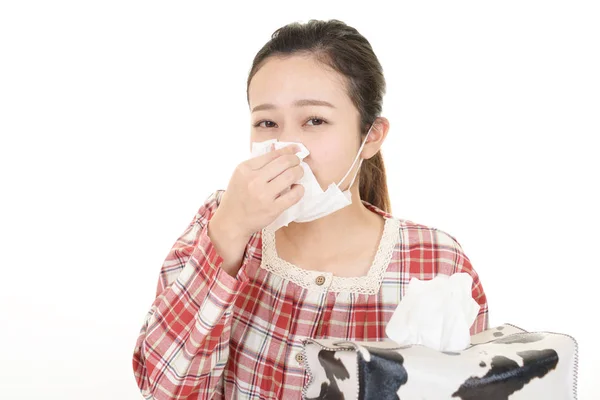 Wanita Dalam Kondisi Buruk Memiliki Flu — Stok Foto