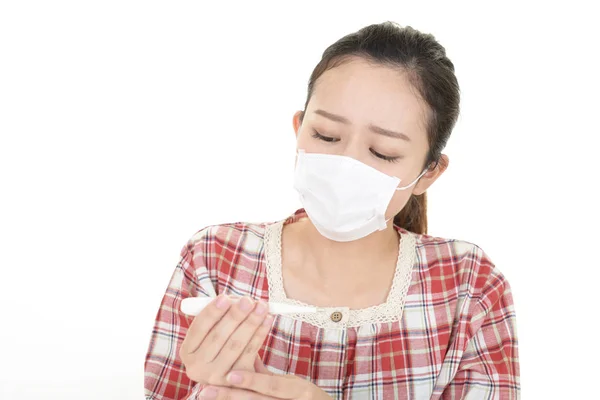 Wanita Dalam Kondisi Buruk Memiliki Flu — Stok Foto