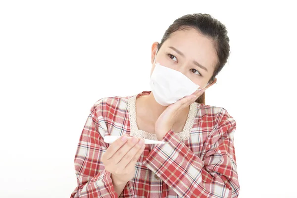 Woman Bad Condition Having Flu — Stock Photo, Image