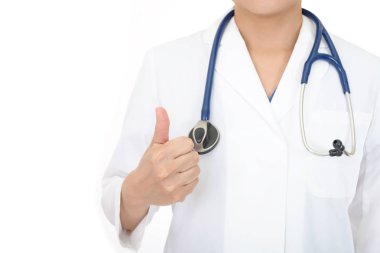 Mutlu pozlar veren tıp doktoru