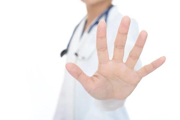 Medical Doctor Making Stop Sign — Stock Photo, Image