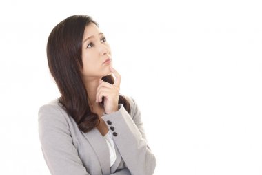 huzursuz arayan iş kadın portresi