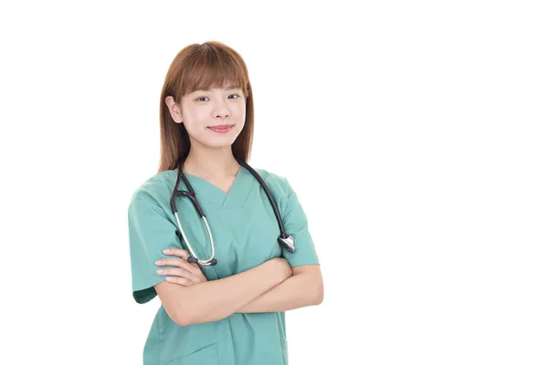 Retrato Uma Médica Feminina — Fotografia de Stock