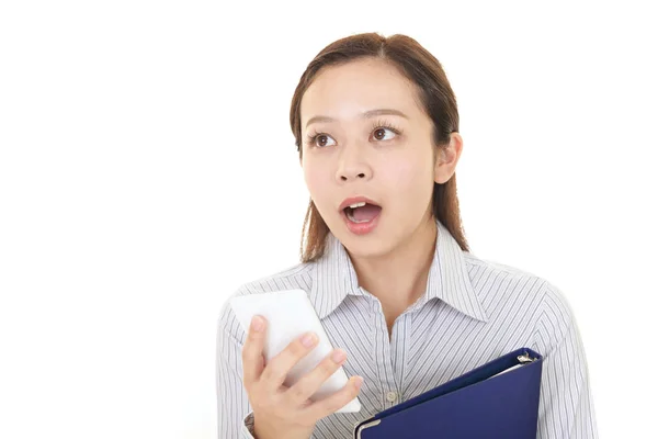 Geschäftsfrau Die Überrascht Ist — Stockfoto