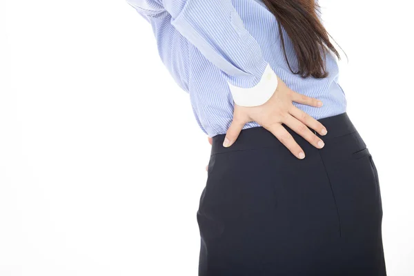 Mujer Que Tiene Dolor Espalda —  Fotos de Stock