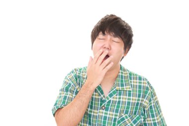 Uykulu Asya adam esneme