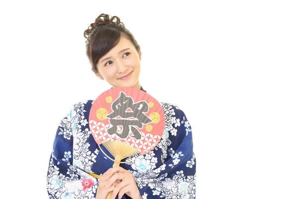 Portrait Japanese Woman Yukata — Stock Photo, Image