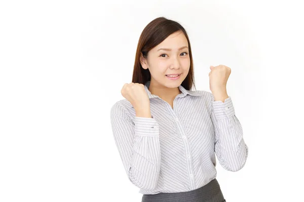 Young Woman Who Poses Happily — Stock Photo, Image