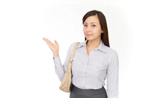 Mujer Negocios Muestra Camino —  Fotos de Stock