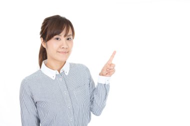 İş kadını parmağıyla işaret