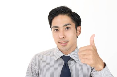 Asya iş adamı işaret Yaşasın gösterilen