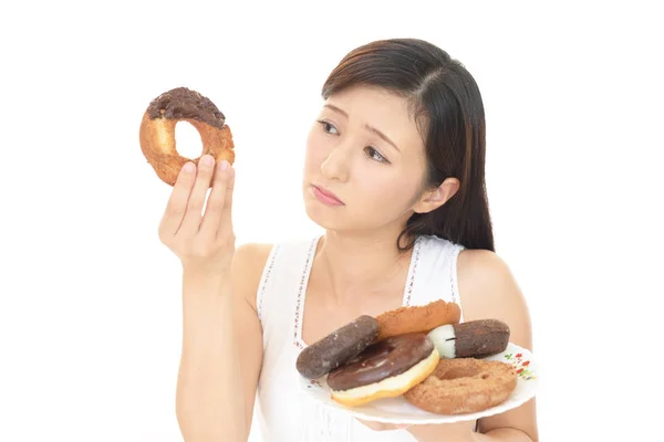 Aziatische Jonge Vrouw Een Dieet — Stockfoto