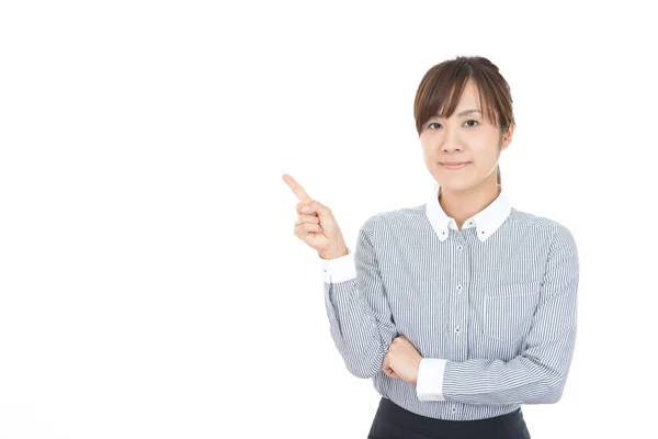 Business Woman Pointing Her Finger — Stock Photo, Image