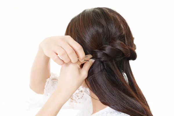 Woman Tied Her Hair — Stock Photo, Image