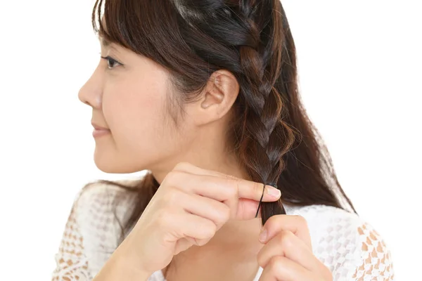 Woman Tied Her Hair — 스톡 사진