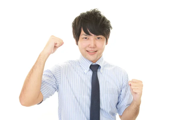 Asian Businessman Enjoying Success — Stock Photo, Image