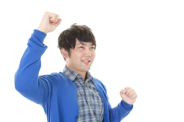 Young Man Who Poses Happily — Stock Photo, Image