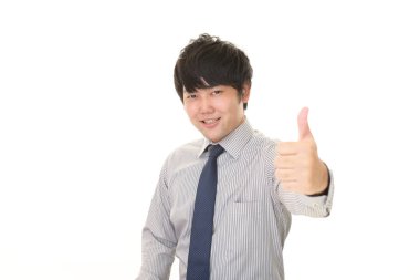 Asya iş adamı işaret Yaşasın gösterilen