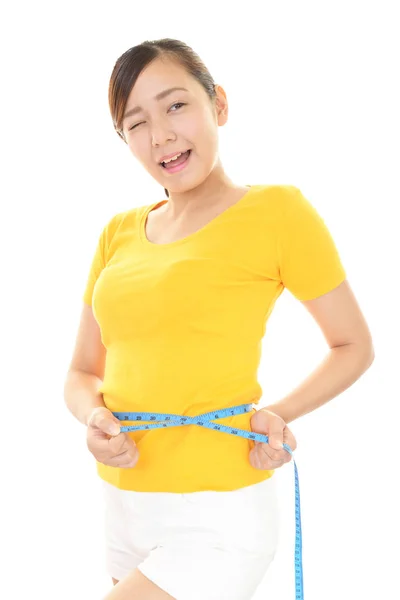 Woman Who Measuring Her Waist Stock Picture