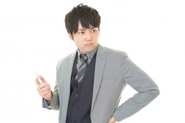 Yakışıklı bir iş adamının portresi.