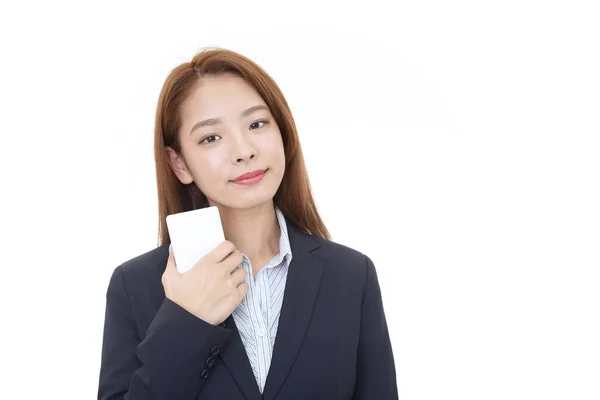 Mulher Negócios Com Telefone Inteligente — Fotografia de Stock