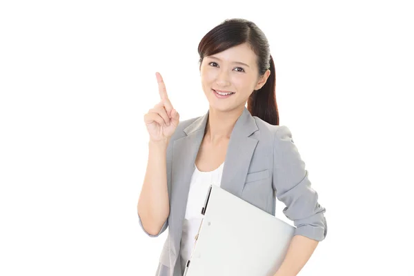 Business Woman Pointing Her Finger — Stock Photo, Image