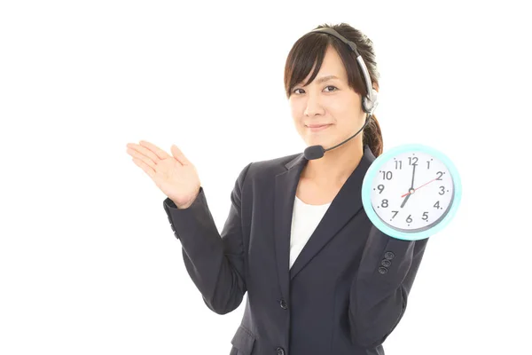 Smiling Call Center Operator — Stock Photo, Image