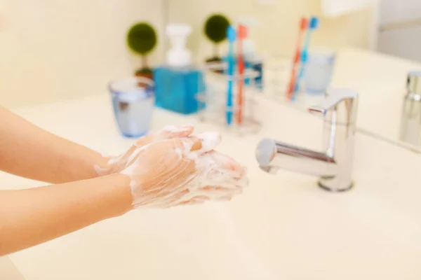 Foam Soap Female Hands — Stock Photo, Image